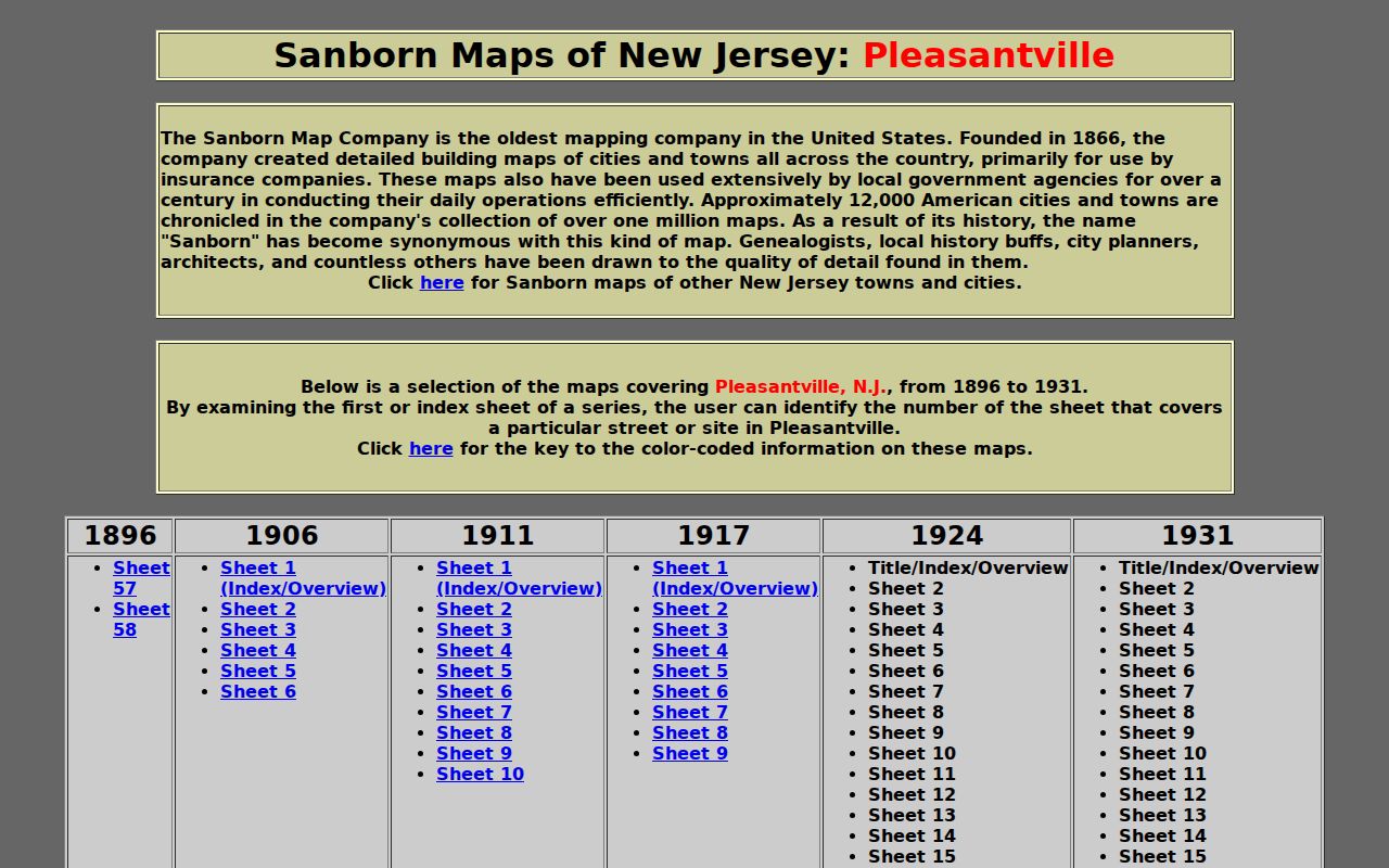 Pleasantville previous residents historic Sanborn map research