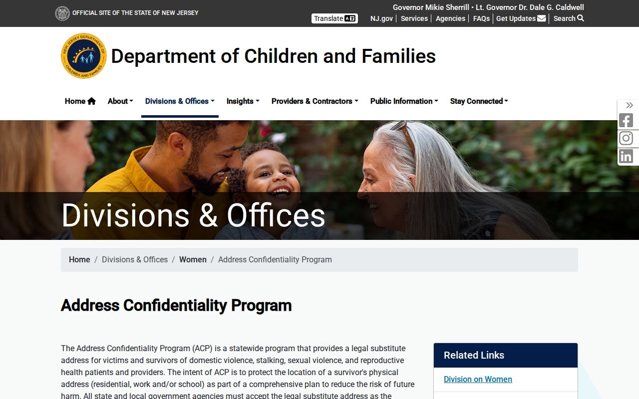 Pleasantville residents directory New Jersey Address Confidentiality Program