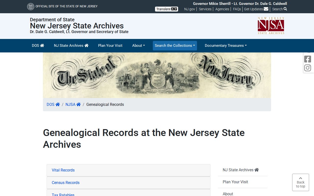 Pleasantville residents directory New Jersey State Archives records