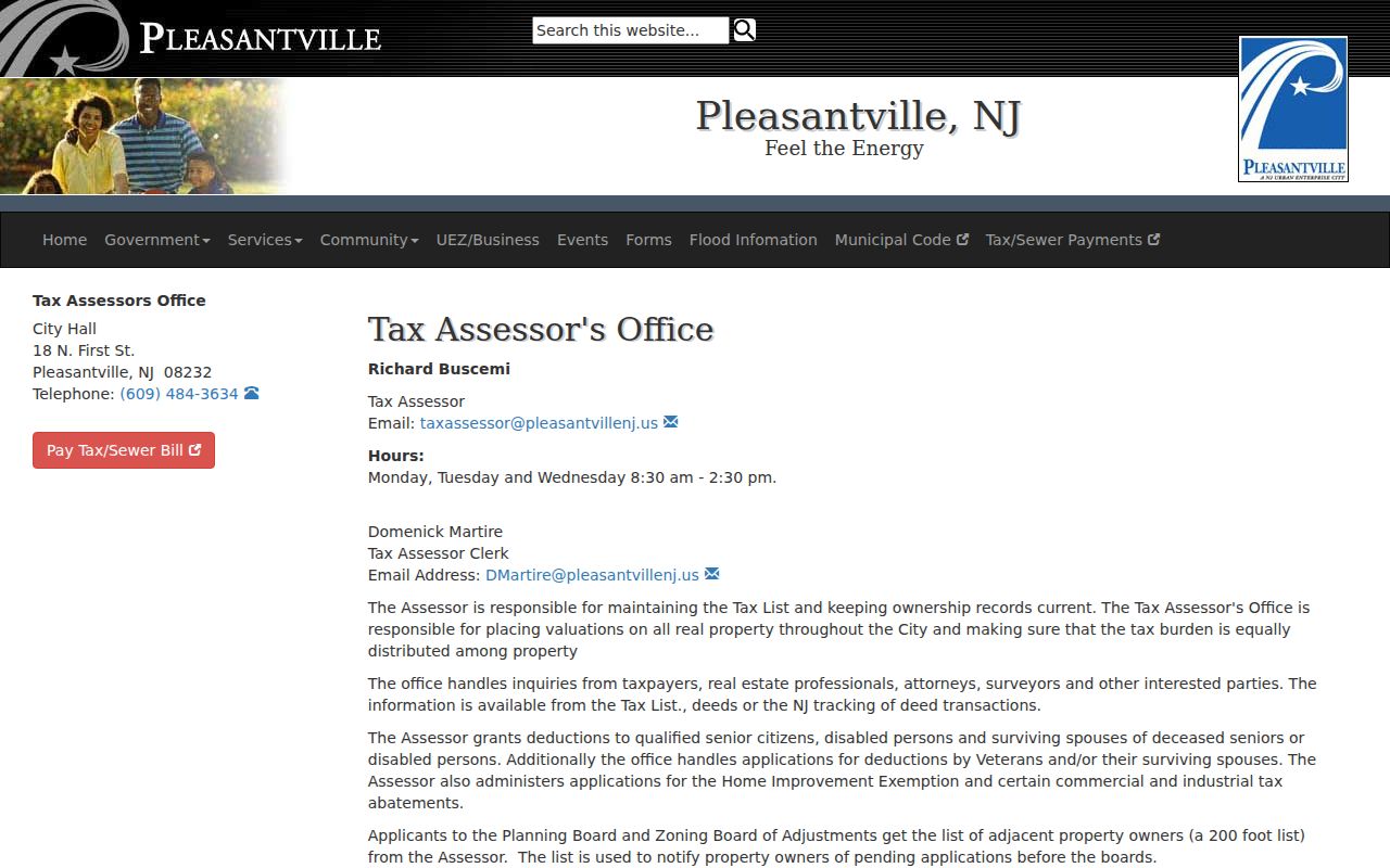 Pleasantville street directory assessor information